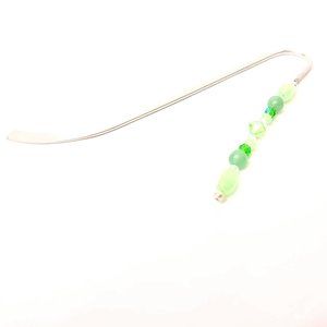 Green Beaded Bookmark Book Mark Vintage Style